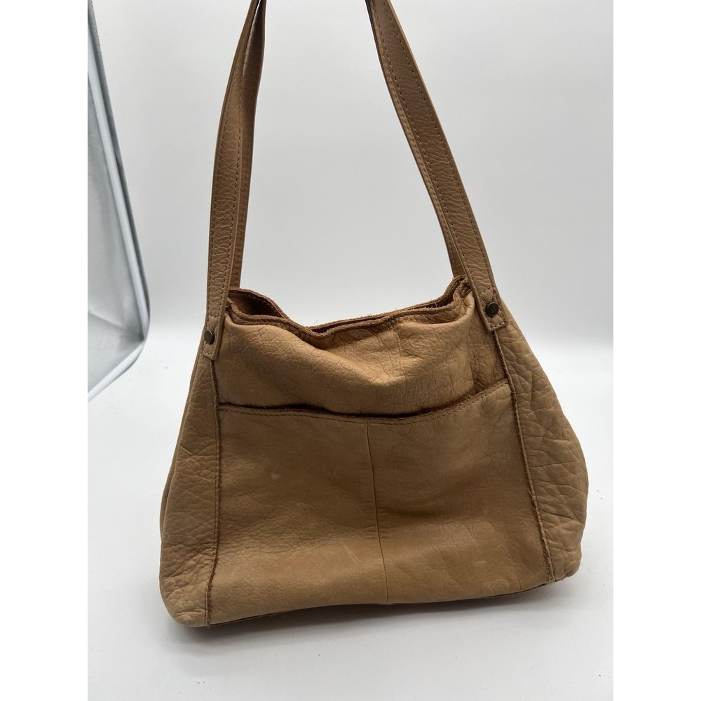 American Leather Co. Liberty Camel Brown Pebbled Leather Tote Shoulder Bag READ